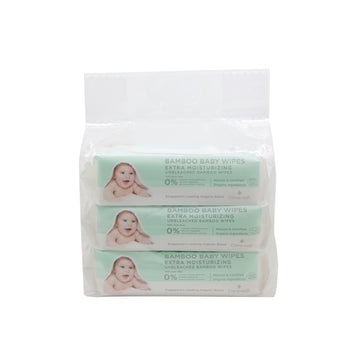 Cloversoft Unbleached Bamboo Organic Baby Wipes Extra Moisturising (Bundle of 3)